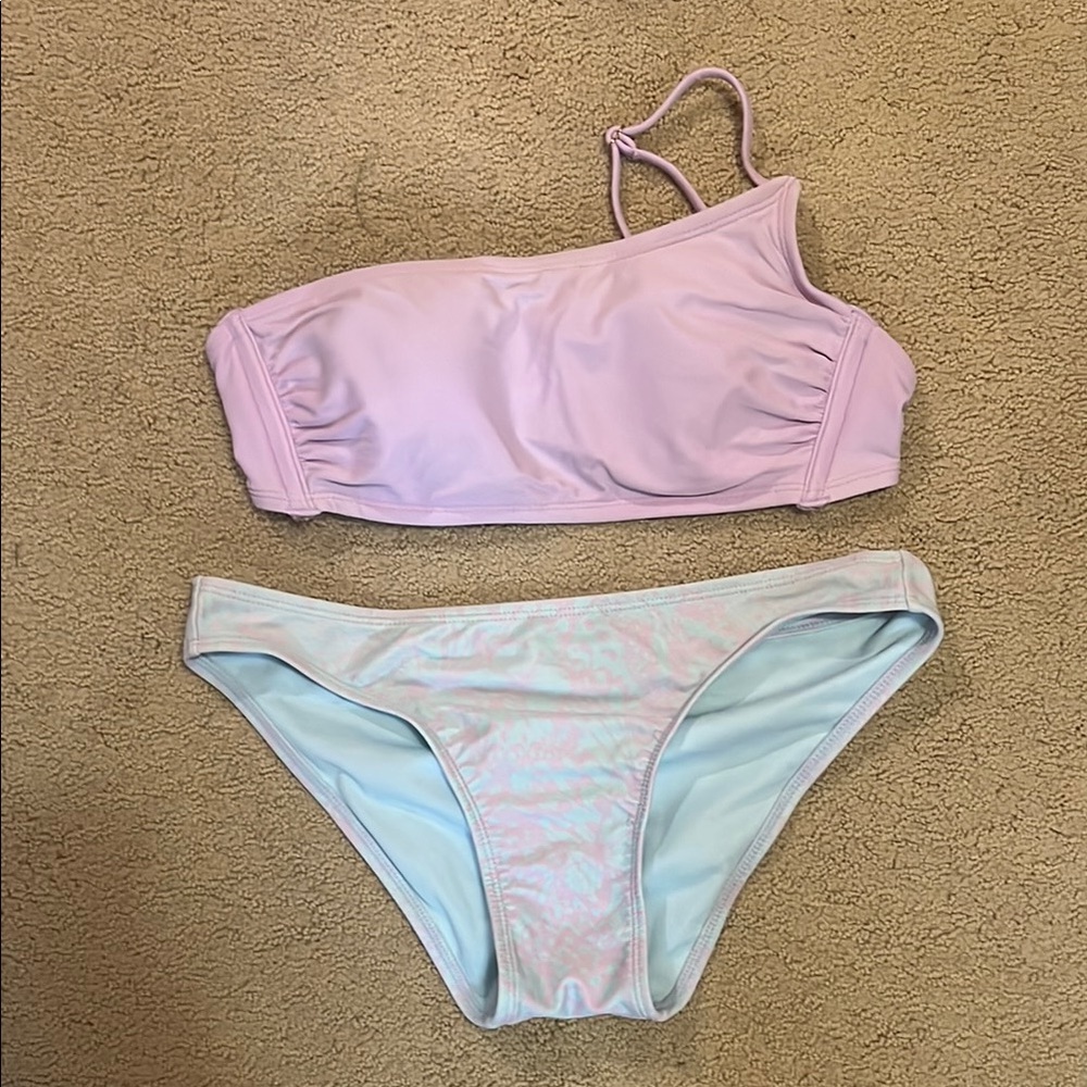 Xhilaration Pink and Light Blue Bikini Set